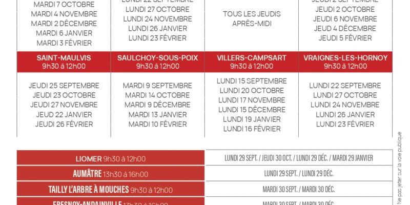 Planning La Boussole 1 – Accueil France Services – Borne télémédecine et Accueil Halte Répit itinérante