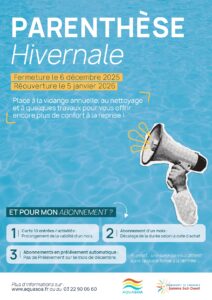 Lire la suite à propos de l’article AQUASOA – Fermeture le 6 décembre 2025 – Réouverture le 5 janvier 2026
